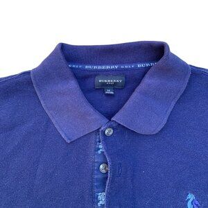 Vintage Burberry Polo T Shirt Embroidered Medium